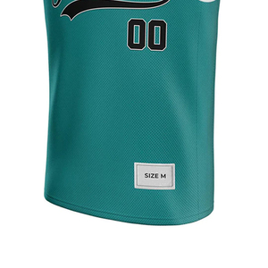 Custom Teal Basketball Jersey Sleeveless Sublimated Print Team Name Number Unisex Adult Breathable <b>Mesh</b> Polyester Regular Fit - Product Image 4