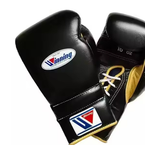 Gants de boxe personnalisés Winning en cuir PU blanc/noir/rouge, avec fermeture auto-agrippante et logo personnalisé, 8oz 10oz 12oz 14oz - Product Image 5
