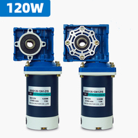 Motor DC Magnet permanen, dapat disesuaikan 12V/24V/90V/120V dengan NMRV30/RV40 Worm Gear Reducer untuk berbagai mesin industri