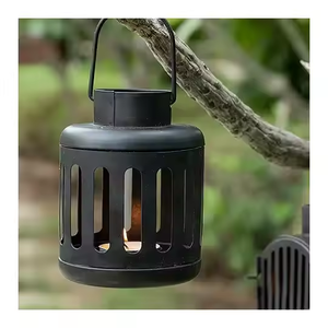 Classic lanterns with a fancy design for home and garden decor black metal and glass <b>candle</b> lanterns, suitable and hanging use. - Product Image 6