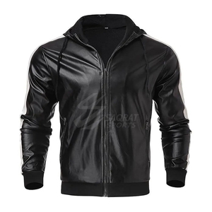 Ensemble coordonné de luxe en cuir véritable pour homme : veste streetwear et pantalon de jogging, survêtement tendance doublé polaire coupe-vent - Product Image 6