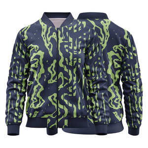 เสื้อแจ็กเก็ตบอมเบอร์ทีมโรงเรียนแฟชั่นสำหรับผู้ชายสไตล์ไฮสตรีทปักลายผ้าแคนวาสคอตั้งมีซิปด้านหน้า - Product Image 4