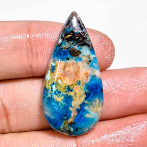 Gemmes de chrysocolle multicolores bleues naturelles de première qualité Cabochons de mélange unique Coupe rayonnante ovale pour la fabrication de bijoux de créateurs Lot en vrac - Product Image 6