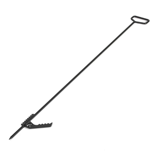 Pico de hierro clásico para chimenea con extremo bifurcado y mango con gancho para chimeneas de leña, acabado negro con recubrimiento en polvo. - Product Image 2