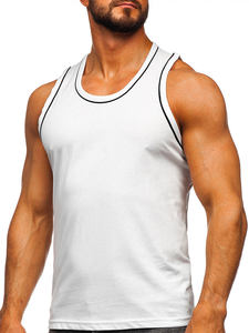 Camiseta sin mangas de verano con cuello redondo personalizada de alta calidad para hombre, camiseta interior tejida para entrenamiento de gimnasio, ropa de entrenamiento Premium - Product Image 4