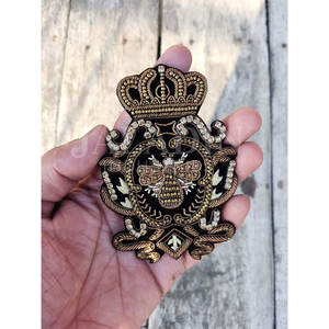 Insignias Bordadas a Mano de Tenedor y Cuchillo, Insignias de Hilo Metálico Dorado para Blazer, Parches Bordados con Hilo Metálico Personalizados 2025 - Product Image 2