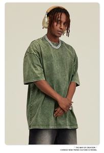 Peso Pesado 100% algodón lavado ácido vintage camiseta desgastada logotipo personalizado calle de gran tamaño hombres hip hop camiseta DDP envío - Product Image 5