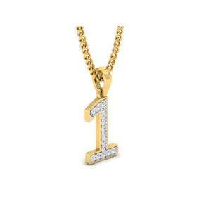 Colgante de oro certificado Número 1 16 Diamantes reales 14Kt/18Kt Pureza Amarillo/Rosa/Oro blanco Opciones-Colgantes de diamantes elegantes Encantos - Product Image 4