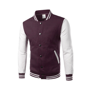 Nueva ropa de calle estilo de moda Chenille bordado Letterman invierno rompevientos Varsity chaqueta de cuero para hombres - Product Image 6