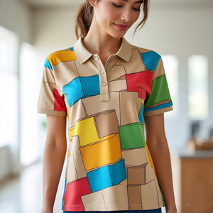 Customize Sublimation Polo T Shirt Women Summer Jogging Wear <b>Printed</b> Polo Shirts Ladies - Product Image 2