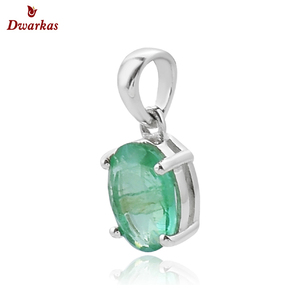 Manufacturer Custom Design 925 Sterling Silver Lab Grown Emerald Gemstone Pendant Necklace - Product Image 2