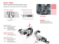 Tour CNC de type suisse haute précision D125 / D205 pour l'usinage de petites pièces
