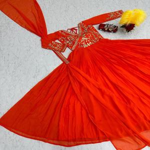 FabZone dernier concepteur Faux Georgette broderie travail dames filles élégant pakistanais Long Saree mariages Occasions spéciales - Product Image 4