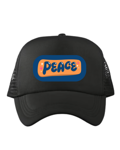 Gorra Trucker de Malla con Logo de Paz, Ajustable, de Seis Paneles, Estilo Casual Unisex, con Estampado Frontal - Product Image 1