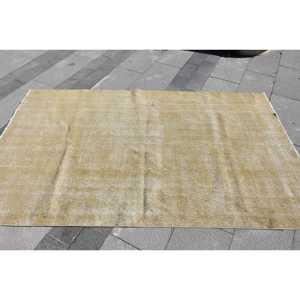 Turkish Area Rug, 4.3x7.2 ft Vintage Rug, <b>Brown</b> <b>Wool</b> Rug - Product Image 3