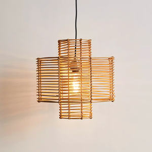 Vente en gros de suspension ronde en rotin à 3 niveaux lustre de décoration de la maison approvisionnement direct du Vietnam - Product Image 3