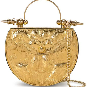 Metal Purse Clutch Handbag for Women Party Bride <b>Wedding</b> Clutch brass embossed clutch purse for ethnic wear By HAND MADE CRAFT - Product Image 1
