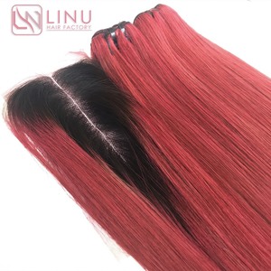 Pacotes de cabelo virgem vietnamita SDD e <span class=keywords><strong>DD</strong></span> Ombre coloridos com fecho a preço de atacado - Product Image 2