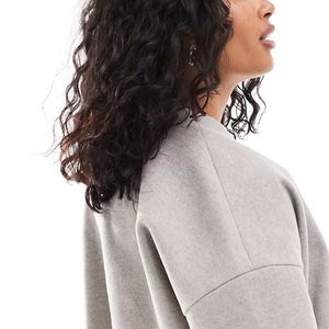 Chaquetas Varsity Cortas para Mujer, Color Personalizado, Teñido Liso, Resistentes al Viento, con Mangas de Cuero PU - Product Image 5