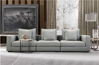 Canapé modulaire contemporain Monaco trois places, avec housse amovible et lavable, rembourré en duvet, revêtement en tissu, pour salon
