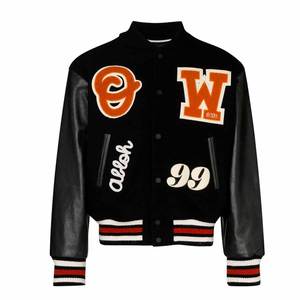 Veste d'université unisexe personnalisable avec manchette à col en ruban Logo brodé Matériau en laine Séchage rapide pour les sortants de l'école - Product Image 4