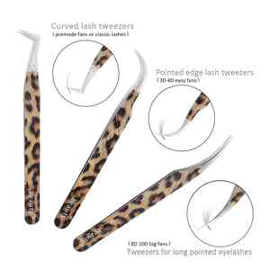 แหนบปลายงอสำหรับต่อขนตา, แหนบสเตนเลสกันไฟฟ้าสถิตที่ไม่ใช่แม่เหล็กแข็งมากมีความแม่นยำสูง - Product Image 2