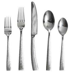 Juego de cubiertos únicos de 5 piezas de diseñador, cubiertos de acero inoxidable pulido brillante, mango único, cucharas para lavavajillas para ocasiones de boda - Product Image 2