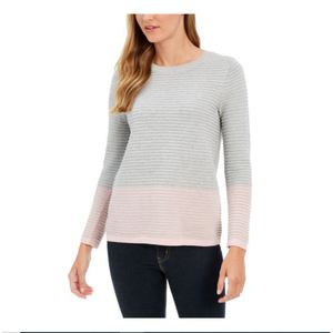 Maglia da Donna Charter Club a Maniche Lunghe con Collo Rotondo, Grigio Chiaro, Taglia XL, Tessuto Traspirante in Maglia, Casual per l'Estate - Product Image 1