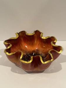 Tazón de Resina Hecho a Mano de Primera Calidad, Diseño Artístico con Patrón de Modelo, Superficie Lisa para Servir Alimentos, Decoración de Interiores de Sala de Estar - Product Image 2