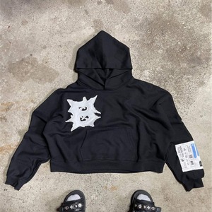 Sudaderas con capucha para hombre con logotipo personalizado al por mayor, Jersey de algodón de gran tamaño 100%, sudaderas bordadas de peso pesado sin cordón para primavera - Product Image 6