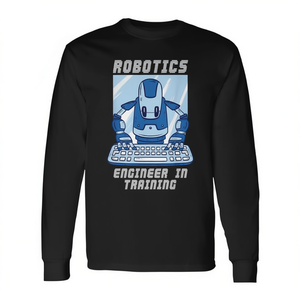 Camiseta de Manga Larga con Diseño de Robot IA para Ingenieros en Formación en Robótica, Categoría de Productos Promocionales - Product Image 2