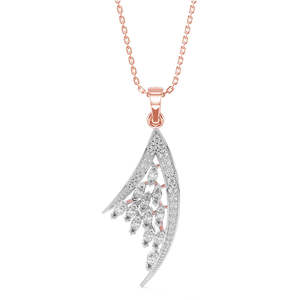 NOVAMART Fine 925 Sterling Silver <b>Lily</b> Pendant <b>Necklace</b> Rhodium Chain Geometric Plant Design Diamond Zircon Rose Gold Platinum T - Product Image 1