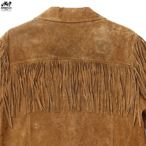 New Arrival <b>Canvas</b> Leather Western Fringe <b>Jacket</b> for <b>Men</b> Front Logo Vintage Winter High Quality - Product Image 6