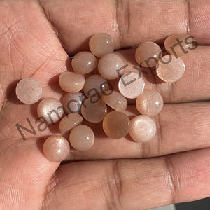 Piedra Lunar de Melocotón Natural, Cabujón Redondo de 6x6 mm, Todos los Tamaños Disponibles, Parte Posterior Plana, Piedra para Fabricación de Joyas, Piedras Preciosas Sueltas - Product Image 5