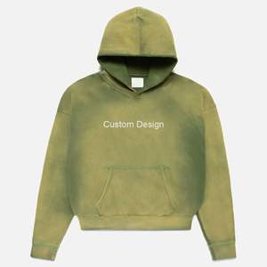 Nueva llegada pulóver de manga larga personalizado con bolsillos de canguro de talla grande ropa de hombre Sudadera con capucha de lavado ácido - Product Image 4