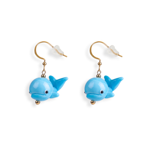 Orecchini pendenti Cucocuca fatti a mano 610250200 con graziose figure in ceramica e cordoncino in acciaio inossidabile per uso quotidiano, spedizione UE in 48 ore - Product Image 3