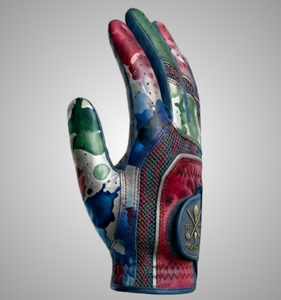 Golf Glove Left Hand Sublimation Print Genuine Leather Non-Slip <b>Hook</b> And Loop Closure Unisex Sports Glove with Premium Packing - Product Image 2