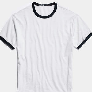 Negro Blanco Unisex Ringer Camisetas 1 + 1 Acanalado Unisex Ringer Camiseta - Product Image 1