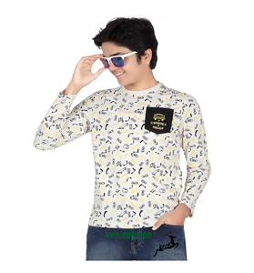 T-shirt à manches courtes et col rond pour enfants, imprimé à la mode, 100% coton, pour garçons, vente en ligne, articles en stock, inde - Product Image 1