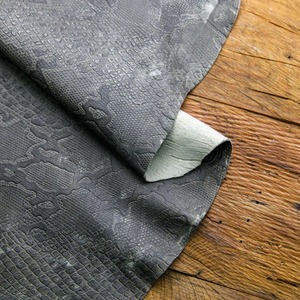 Black <b>Snake</b> Embossed Crust Leather 8 to 22 Sqft Available for Order. - Product Image 1