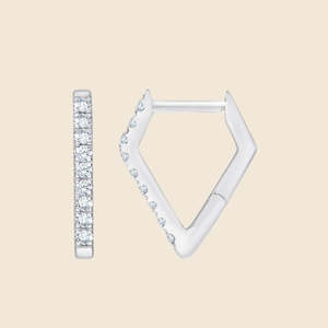 Boucles d'oreilles en diamant de laboratoire rond à bords taillés, 0,2 carat F-VS, en or massif 14 carats, pour mariages, fiançailles et soirées - Product Image 1