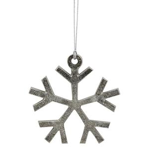 Flocon de neige suspendu argenté en métal fait main en vrac pour la décoration de Noël à bas prix - Product Image 1