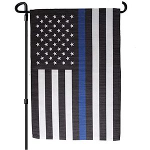 Paquete de 10 Banderas de Jardín con Línea Azul Delgada, Banderas de Policía Estadounidenses de 12.5x18 Pulgadas, Doble Cara, con Franja Azul, Blue Lives Matter - Product Image 5