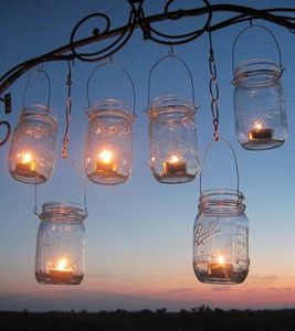 Lanternes Mason Jar de vente chaude, bougeoir en verre, lanterne Mason Jar suspendue - Product Image 5