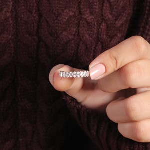 Bague de mariage unisexe de luxe Starsgem personnalisée en or 14 carats plaqué or, design classique, diamant ovale cultivé en laboratoire, certifié IGI - Product Image 6