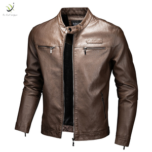 Chaqueta de Cuero para Hombre, Nueva Llegada 2022, Alta Calidad, Cuello Alto Delgado, Ropa Casual para Exteriores de Invierno, Transpirable e Impermeable - Product Image 3