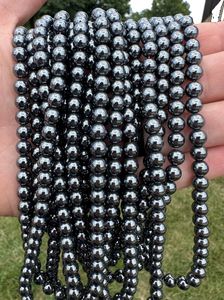 Natural Crystal Necklace Smooth Hematite <b>Beads</b> Polished <b>Red</b> Stone Jewelry Loose Strand Wholesaler Gemstone for Healing - Product Image 5