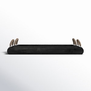 Bandeja de madera de tendencia superior en color Pino natural con forma rectangular y asas resistentes, perfecta para servir y decorar con estilo - Product Image 4