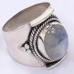 Anillo de Plata 925 con Piedra Lunar para Mujer, Gema de Corte Princesa, Patrón Geométrico, Engaste Invisible, Joyería IGI para Hombre - Product Image 3