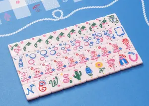 Logo impreso Lucite American Mah Jong Set Juego de viaje de una sola capa Juegos de Mahjong personalizados de acrílico de lujo - Product Image 3